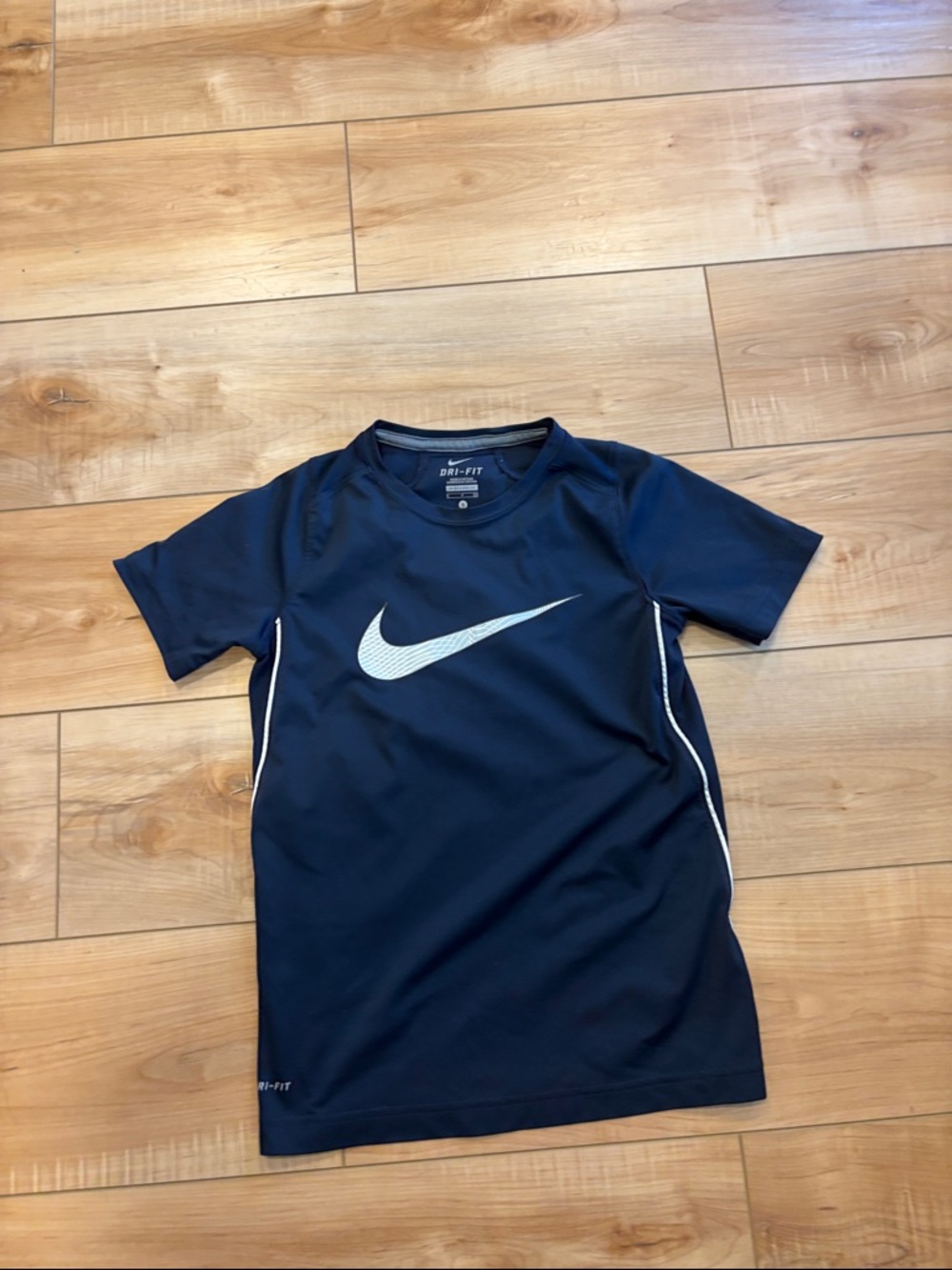 Nike Navy Blue Athletic Tee with White Swoosh